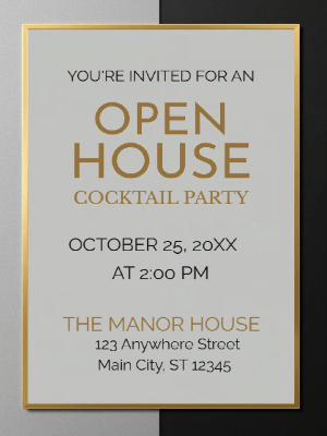 Elegant Open House Real State Party Invitation