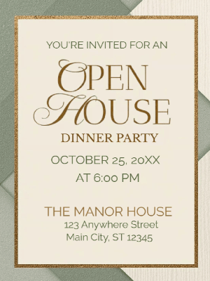 Elegant Open House Dinner Real State Party Invitation