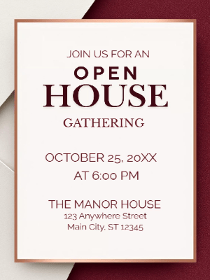 Elegant Open House Real State Party Invitation