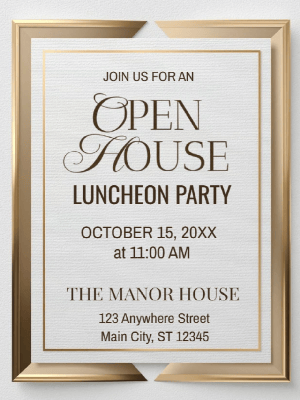 Elegant Open House Lunch Real State Party Invitation