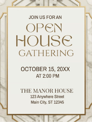 Elegant Open House Lunch Real State Party Invitation