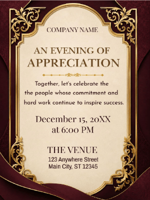 Elegant Appreciation Corporate Party Invitation