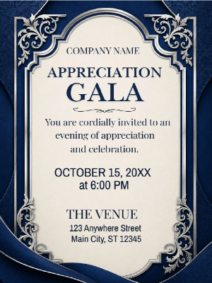 Elegant Appreciation Gala Corporate Party Invitation