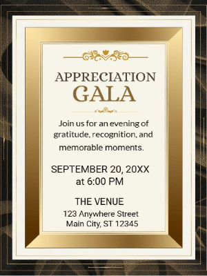 Elegant Appreciation Gala Corporate Party Invitation