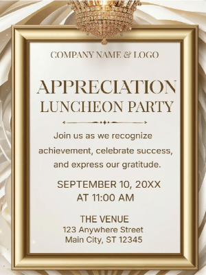 Elegant Appreciation Luncheon Corporate Party Invitation