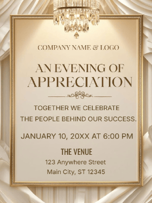 Elegant Appreciation Corporate Party Invitation