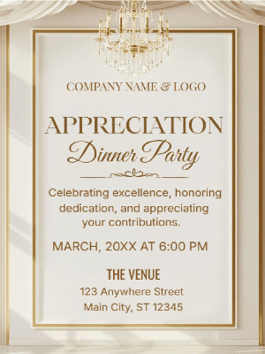 Elegant Appreciation Corporate Dinner Party Invitation