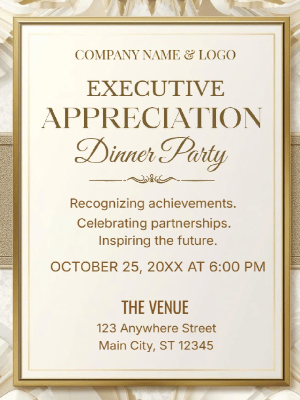 Elegant Appreciation Corporate Dinner Party Invitation