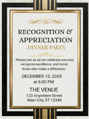 Elegant Appreciation Corporate  Dinner Party Invitation