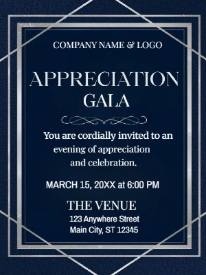 Elegant Appreciation Gala Corporate Party Invitation