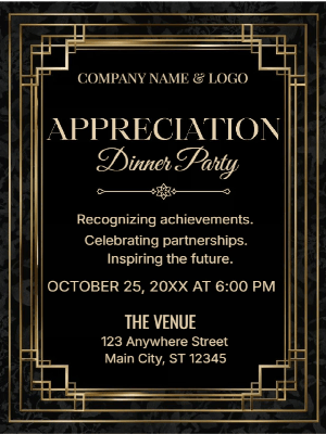 Elegant Appreciation Corporate Dinner Party Invitation