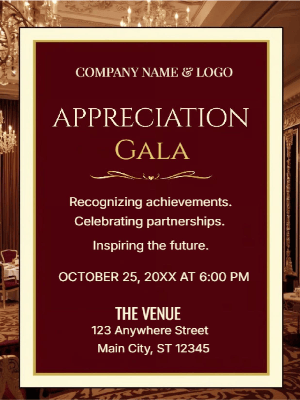Elegant Appreciation Corporate Gala Party Invitation