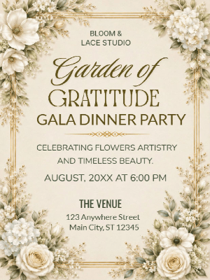 Floral Gala Dinner Party Invitation