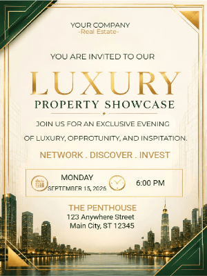 Elegant Networking Real Estate Party Invitation