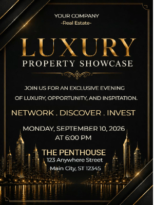 Elegant Networking Real Estate Party Invitation