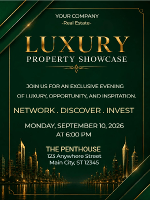 Elegant Networking Real Estate Party Invitation