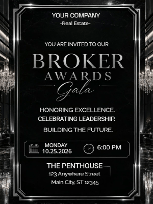 Elegant Gala Real Estate Party Invitation
