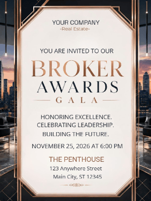 Elegant Gala Real Estate Party Invitation