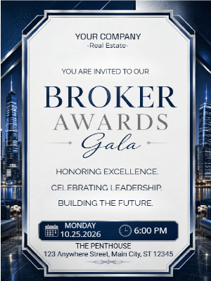 Elegant Gala Real Estate Party Invitation