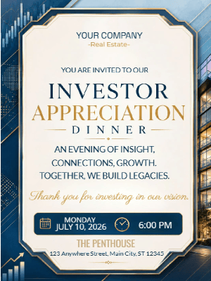 Elegant Appreciation Dinner Real Estate Party Invitation