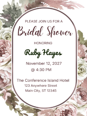 Elegant Modern Floral Bridal Shower Invitation customizable template