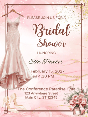 Elegant Modern Floral Bridal Shower Invitation customizable template