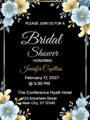 Elegant Modern Floral Bridal Shower Invitation customizable template