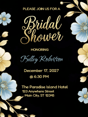 Elegant Modern Floral Bridal Shower Invitation customizable template