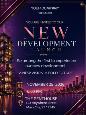 Elegant Launch Real Estate Party Invitation