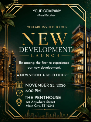 Elegant Launch Real Estate Party Invitation