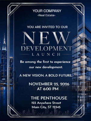 Elegant Launch Real Estate Party Invitation