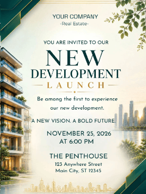 Elegant Launch Real Estate Party Invitation