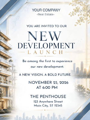 Elegant Launch Real Estate Party Invitation
