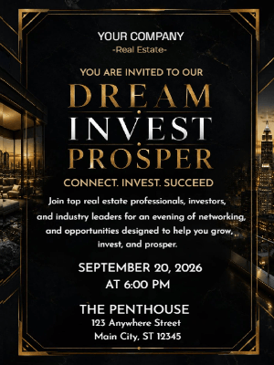 Elegant Networking Real Estate Party Invitation