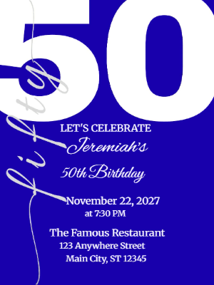 50th Birthday Invitations for Boys