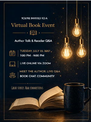 Virtual Book Event Invitation Black Gold Virtual Book Event