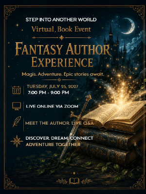 Virtual Book Event Invitation Black Gold Virtual Book Event