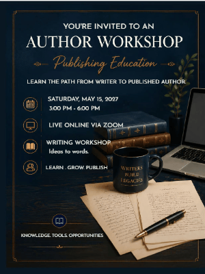 Elegant Author Workshop Invitation Black Gold Author Workshop Party