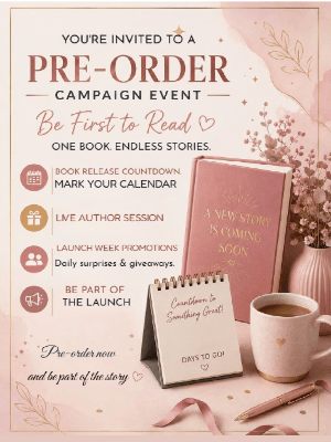Pre-Order Book Announcement Invitation Pink Gold Pre-Order Book Event