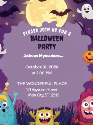 Halloween Invitation customizable template