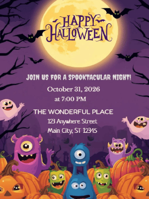 Halloween Invitation customizable template