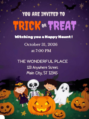 Halloween Invitation customizable template