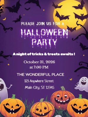 Halloween Invitation customizable template