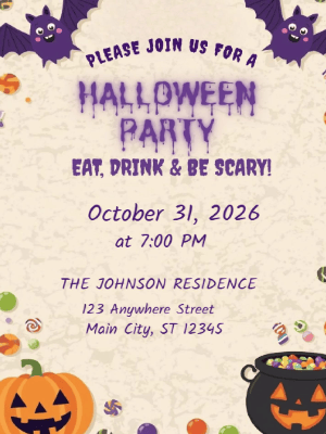 Halloween Invitation customizable template
