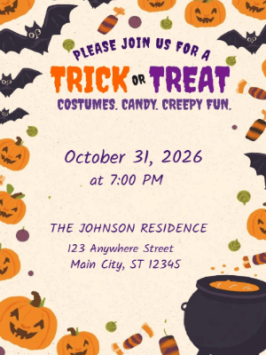Halloween Invitation customizable template