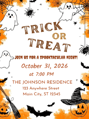 Halloween Invitation customizable template