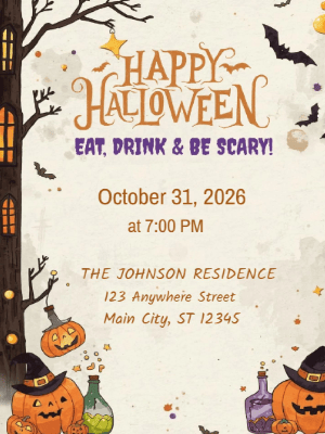 Halloween Invitation customizable template
