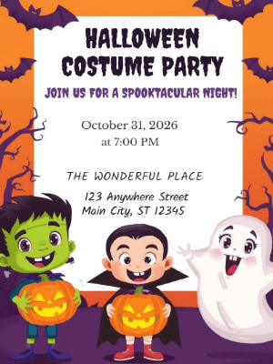 Halloween Invitation customizable template