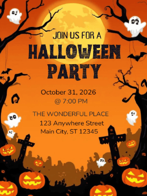 Halloween Invitation customizable template