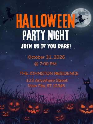 Halloween Invitation customizable template